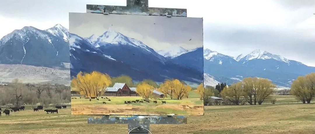 請問您是在畫中間放了一塊玻璃么？